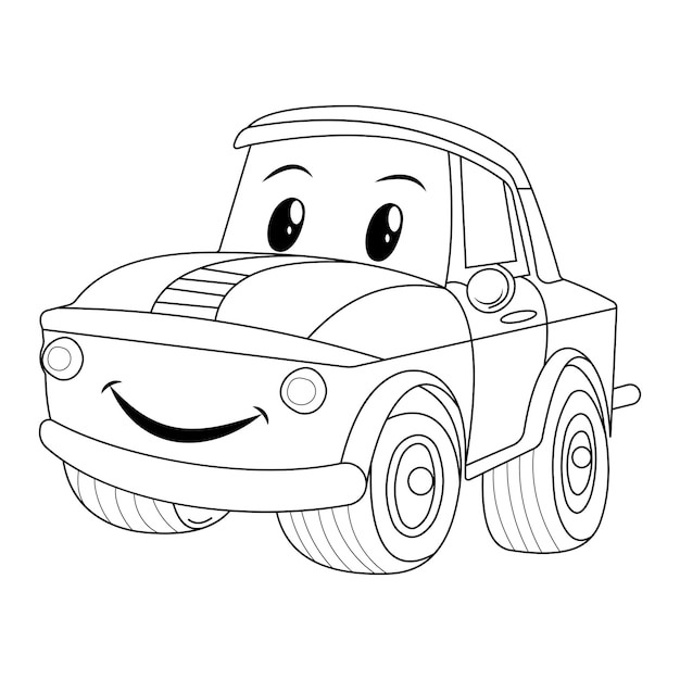 Vector car coloring page