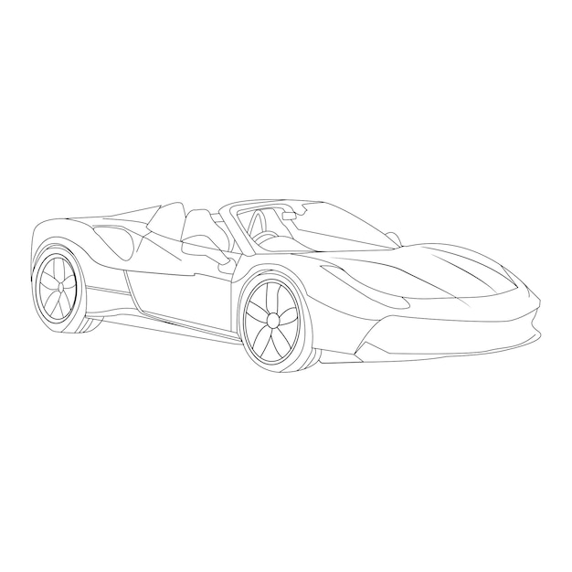 Car coloring psge outline vector