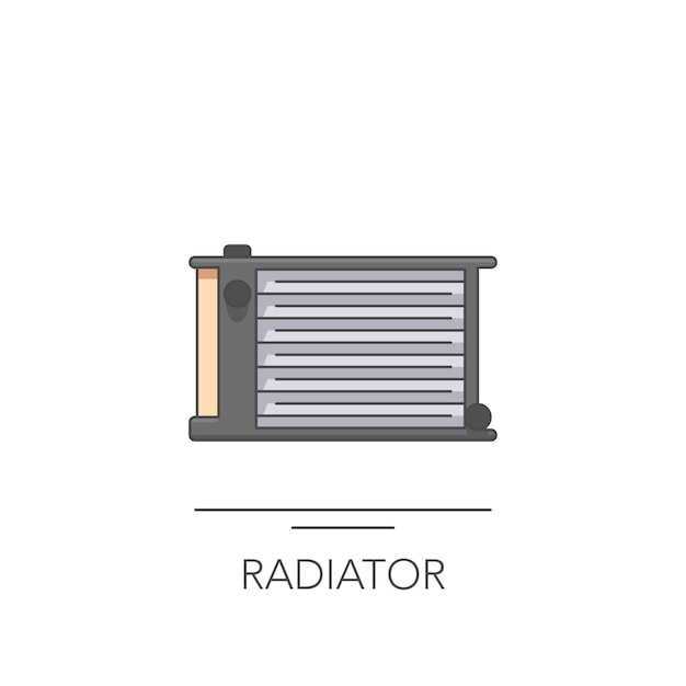 car cooling radiator icon outline colorful icon of radiator on white vector illustration