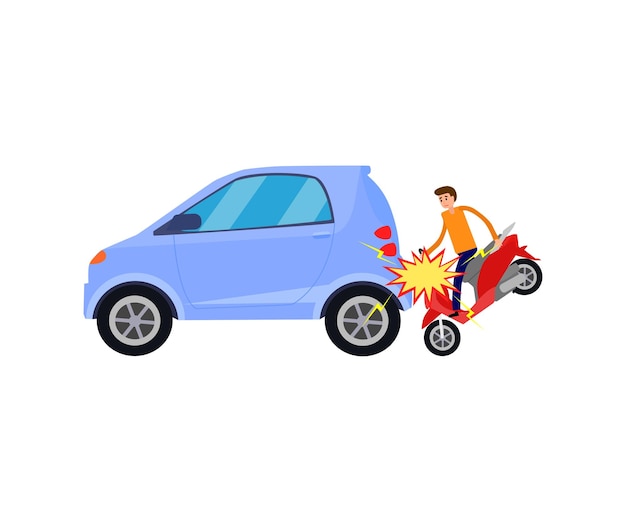 Vector car crashes illustration