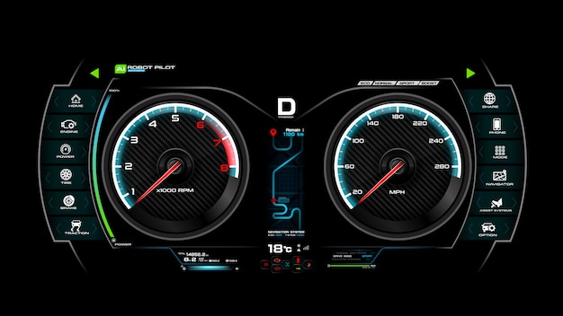 Car dash board vector illustration