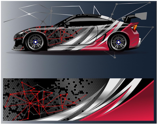 car decal design vector abstract background for vehicle vinyl wrap