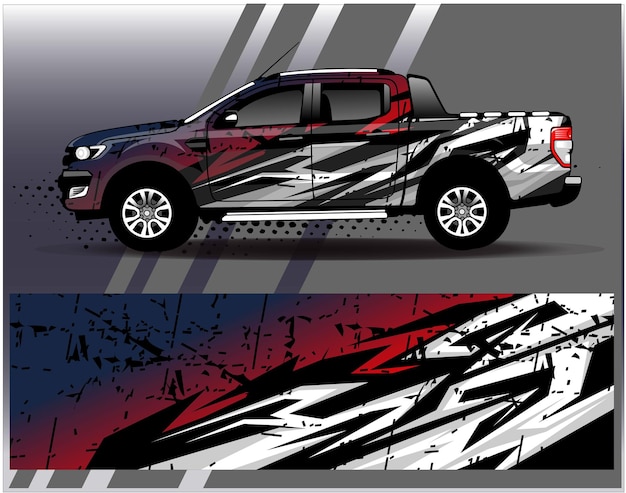 Car decal design vector abstract background for vehicle vinyl wrap