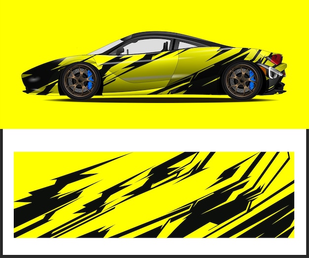 Car decal wrap design vector graphic abstract stripe racing background