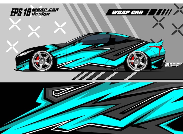 Car decal wrap design vector graphic abstract