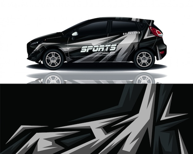 Car decal wrap design vector