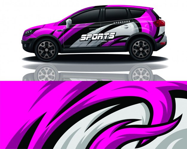 Car decal wrap design vector