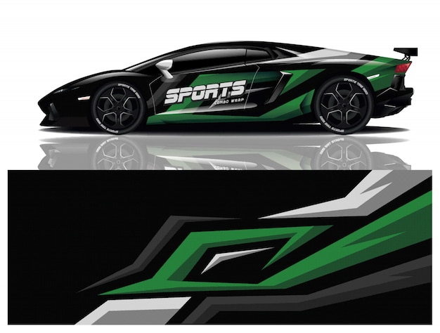 Car decal wrap design vector