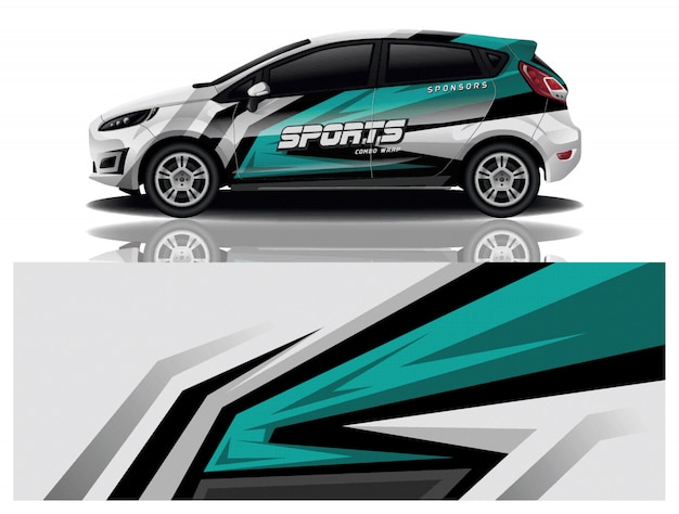 Car decal wrap design vector