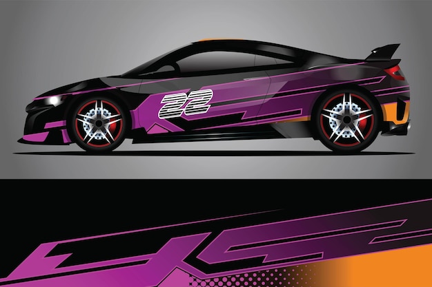 Car decal wrap  design vector