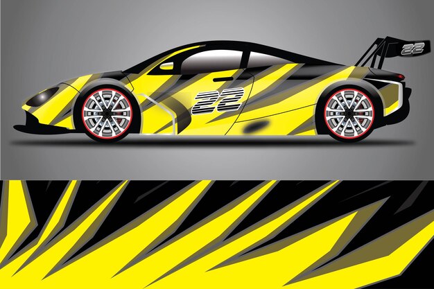 Car decal wrap design vector