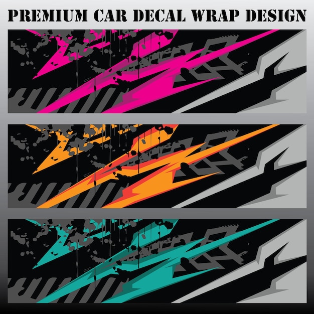 Vector car decal wrap design vector