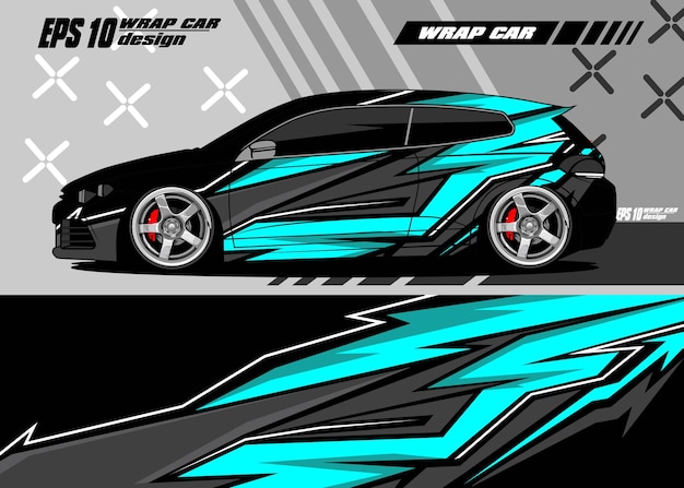 Car decal wrap design vector