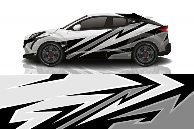 Vector car decal wrap design