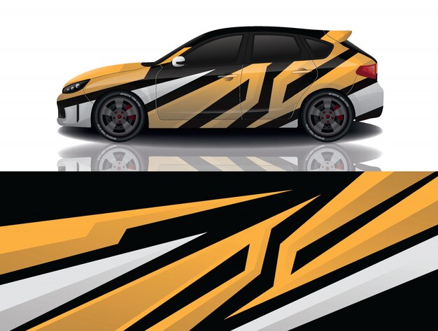 Vector car decal wrap design