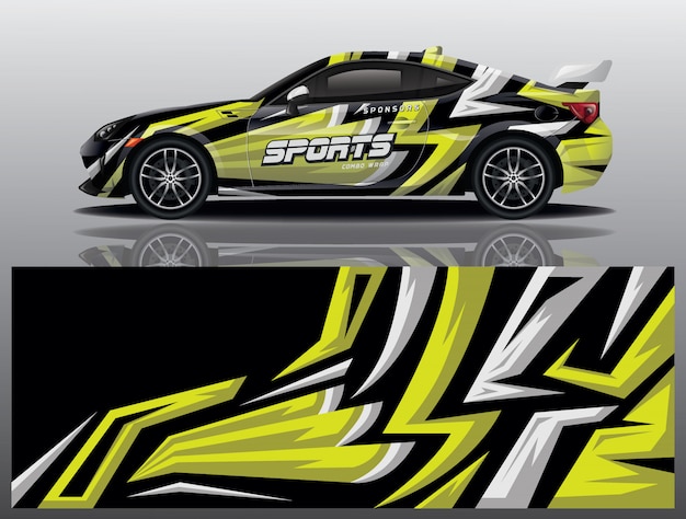 Vector car decal wrap design