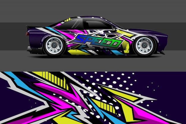 Car decal wrap illustratie