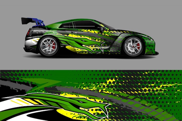 Car decal wrap illustration