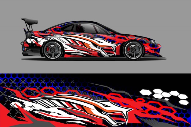 Car decal wrap illustration