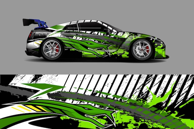 Car decal wrap illustration