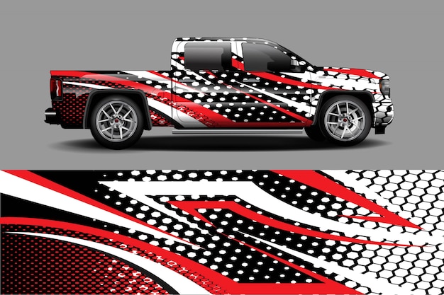 Car decal wrap illustration