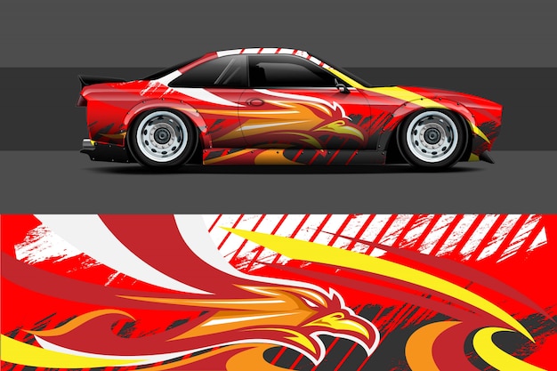 Car decal wrap illustration