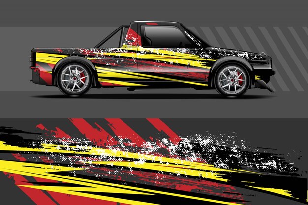 Car decal wrap illustration