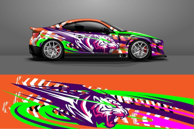 Vector car decal wrap illustration