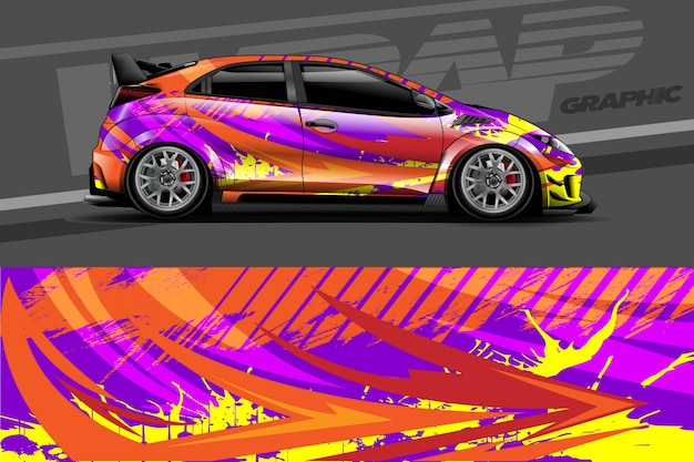 Car decal wrap illustration