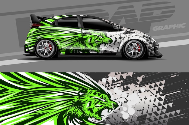 Car decal wrap illustration