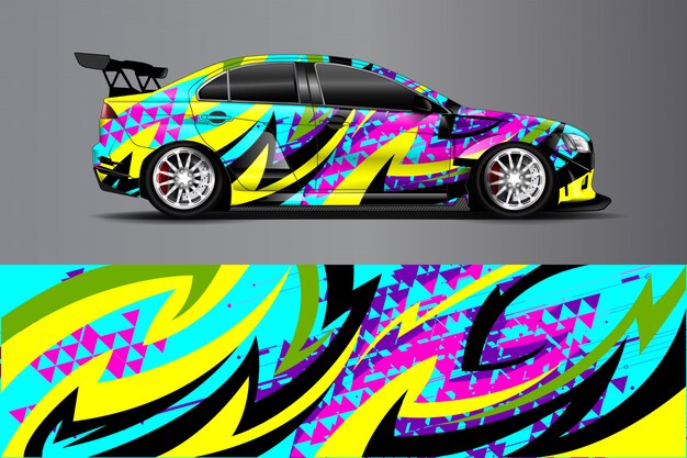 Vector car decal wrap illustration