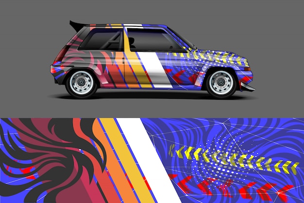 ベクトル 車のデカールラップ図