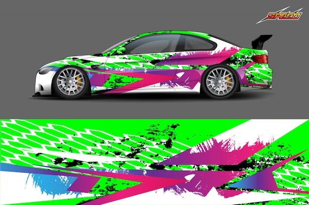 Car decal wrap illustration