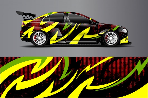 Vector car decal wrap illustration