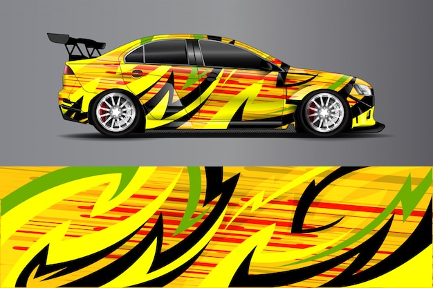 Car decal wrap illustration