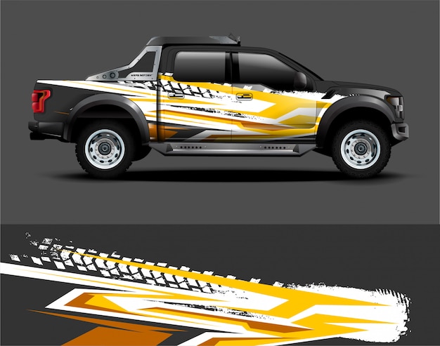 Car decal wrap illustration