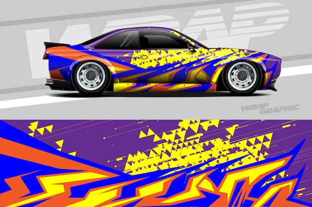 Car decal wrap illustration