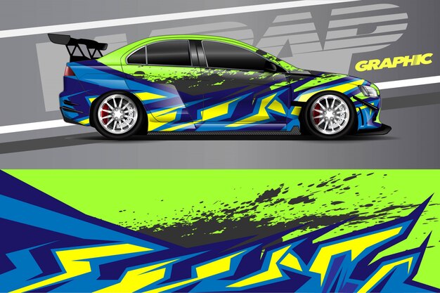 Car decal wrap illustration