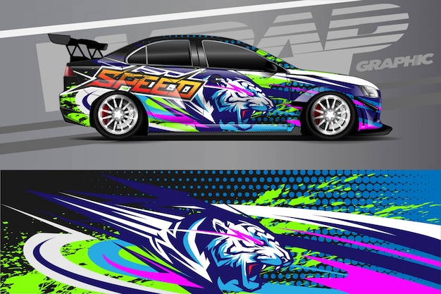 Car decal wrap illustration