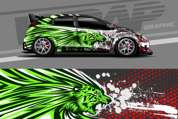 Car decal wrap illustration