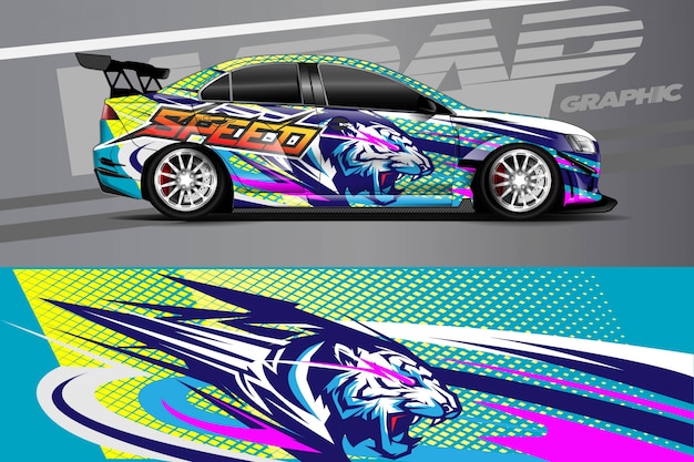 Car Decal Wrap Illustration