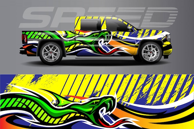 Car decal wrap illustration