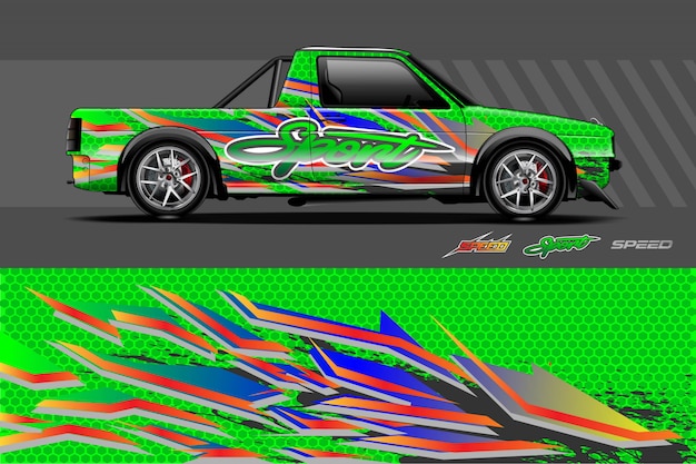 Car decal wrap illustration