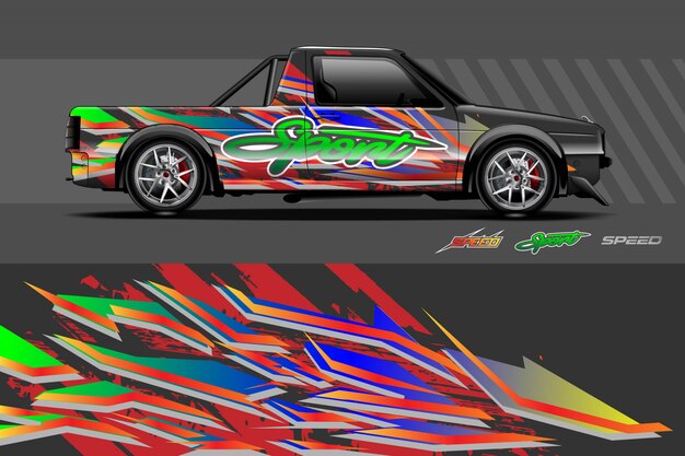 Vector car decal wrap illustration