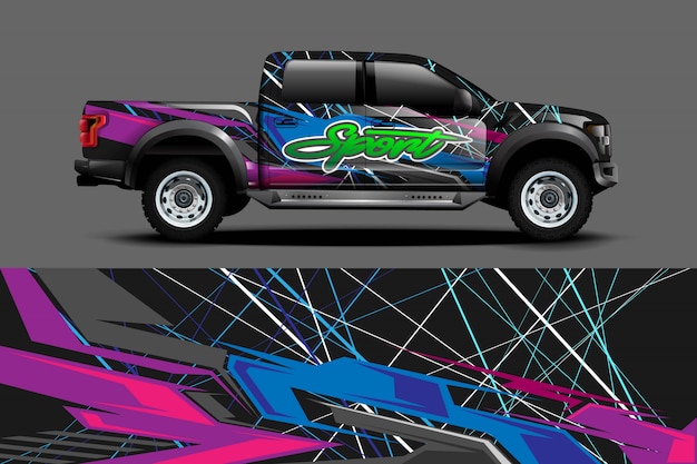 Car decal wrap illustration