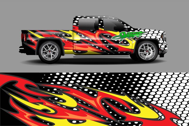 Car decal wrap illustration