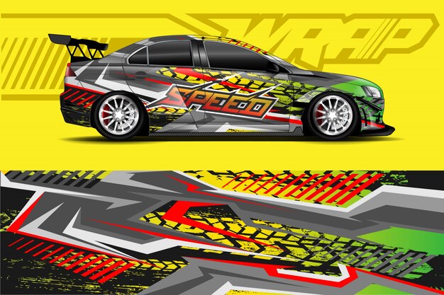 Car decal wrap illustration