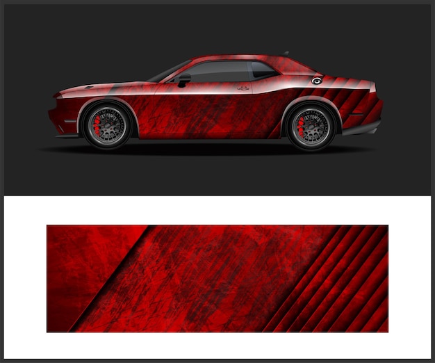 Car Decal Wrap Vector Design or vehicle wrap design