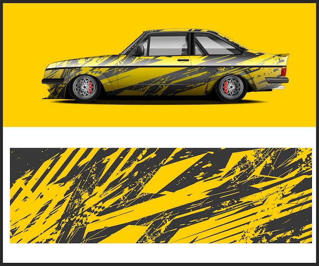 Car decal wrap vector graphic design