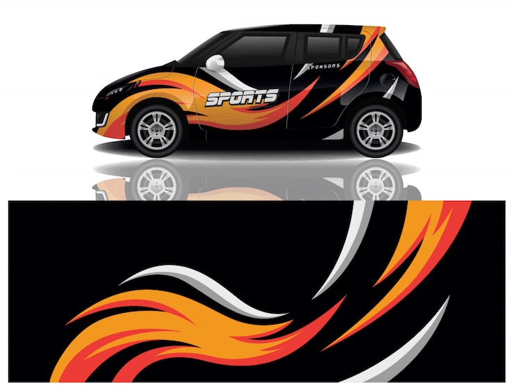 Vector car decal wrap